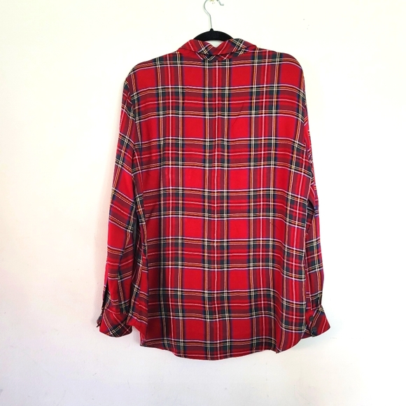 Sanctuary Red Plaid Boyfriend Shirt size XL - Picture 2 of 14